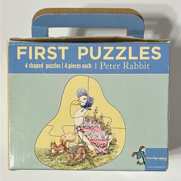 Vintage Eden Plush Peter Rabbit Baby Rattle & 4  First Puzzles Set Mudpuppy - Picture 4 of 9